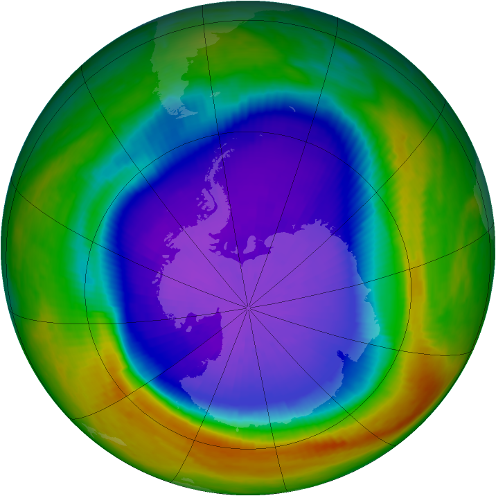 Antarctic ozone map for 24 September 2000